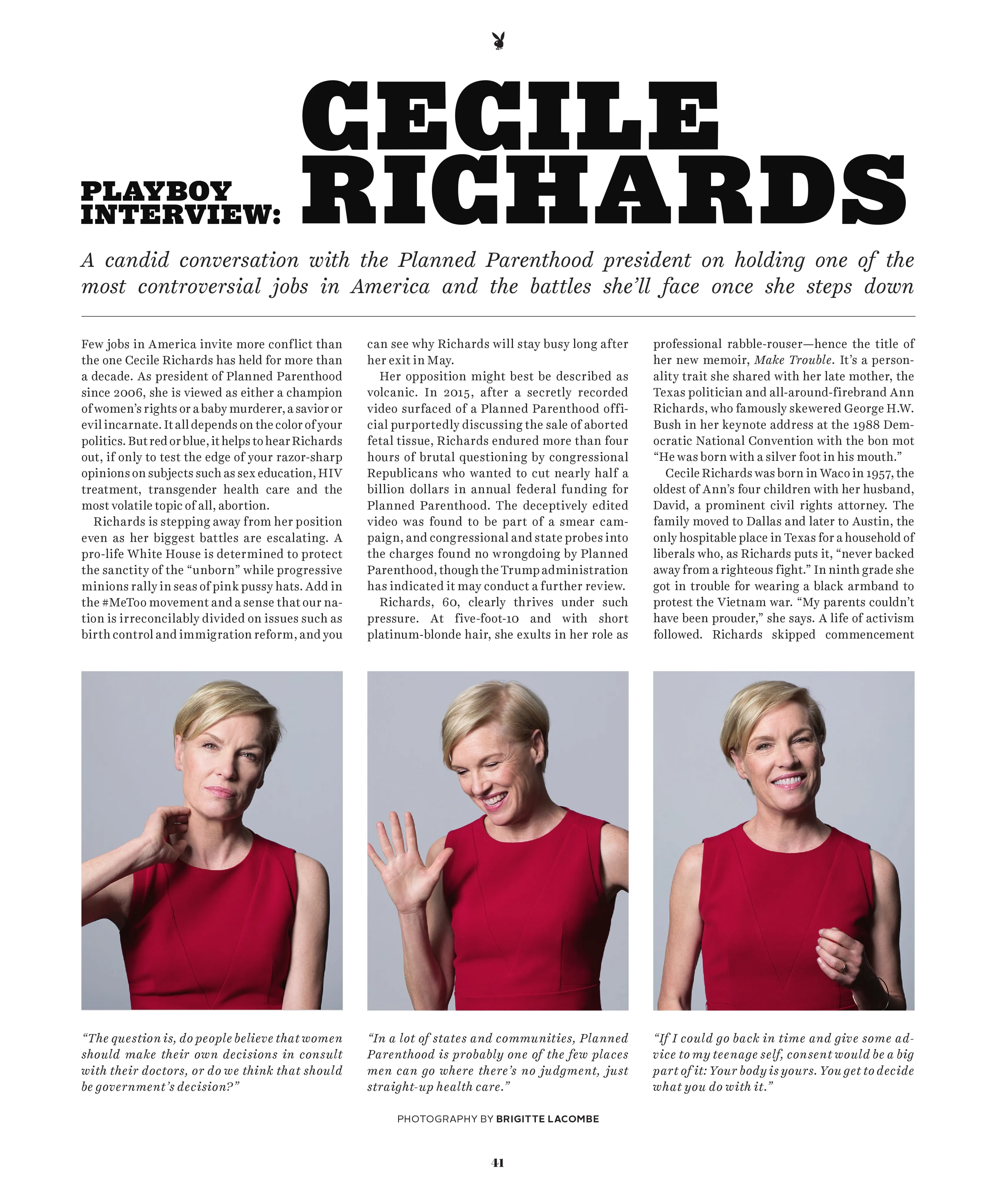 Playboy Interview: Cecile Richards