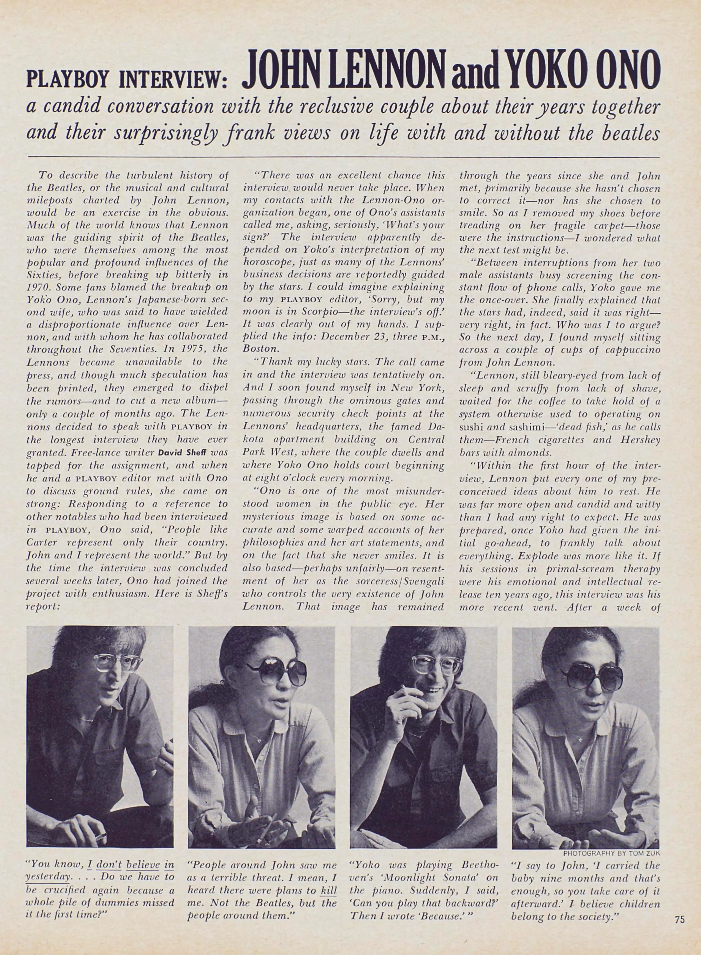 Playboy Interview: John Lennon And Yoko Ono